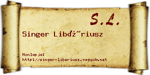 Singer Libériusz névjegykártya